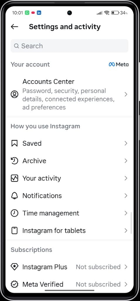How to Delete Instagram Account — Step by Step Guide (2026) — Instagram Settings and activity with Accounts Center under Your account