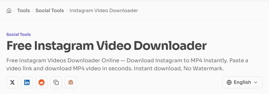 How to Download Instagram Videos for Free (Instagram to MP4) — Free Instagram Video Downloader page on FrontendGeek