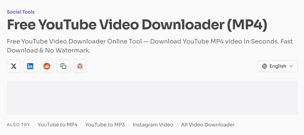 FrontendGeek Free YouTube Video Downloader (MP4) tool page open in the browser