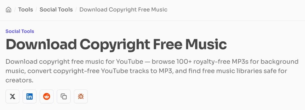 How to Download Copyright Free Music (MP3 Audio) — Open the copyright free music downloader on FrontendGeek