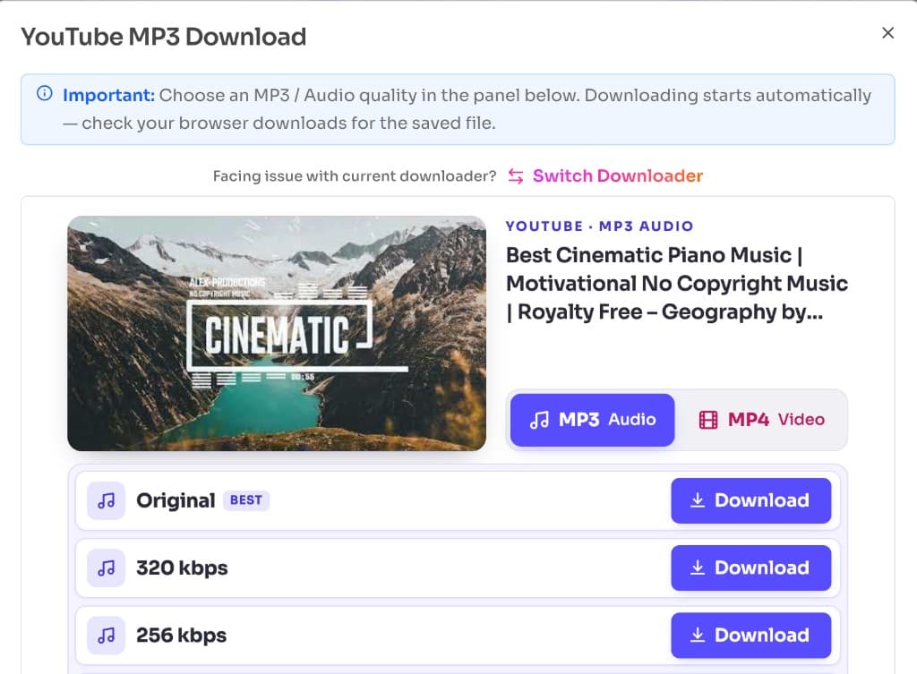 How to Download Copyright Free Music (MP3 Audio) — Download copyright free music as MP3 from the download panel