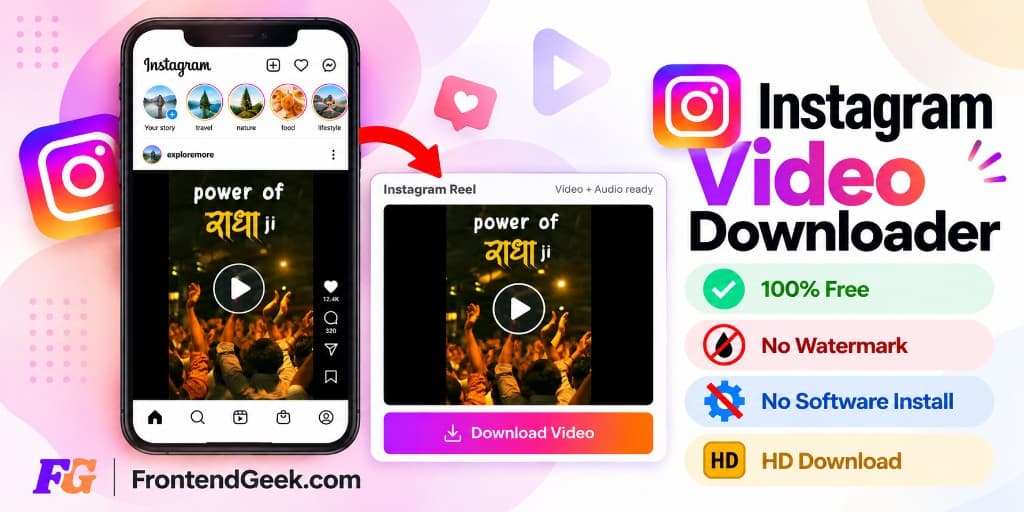 How to Download Instagram Videos for Free (Instagram to MP4) — Instagram Video Downloader — free HD Instant Download with no watermark on FrontendGeek