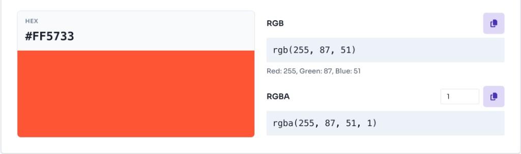 RGB to HEX Converter Online - HEX preview with RGB and RGBA