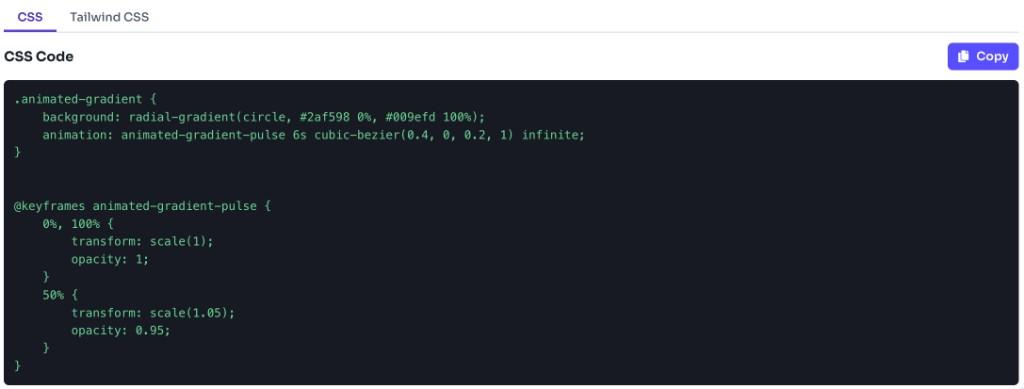 Animated Gradient Background Generator - copy CSS or Tailwind code for your animated gradient Animated Gradient Background Generator - copy CSS or Tailwind code for your animated gradient