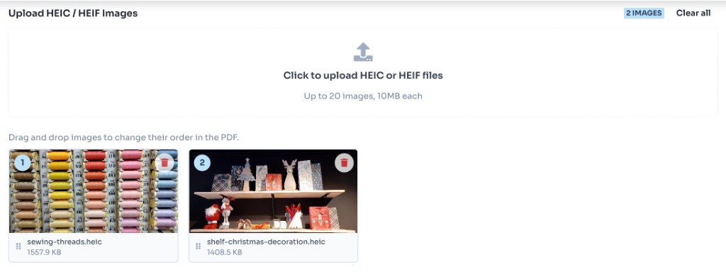 How to Use This HEIC to PDF Converter? — Upload HEIC or HEIF Files — HEIC to PDF Converter Online - upload HEIC images and preview selected thumbnails How to Use This HEIC to PDF Converter? — Upload HEIC or HEIF Files — HEIC to PDF Converter Online - upload HEIC images and preview selected thumbnails