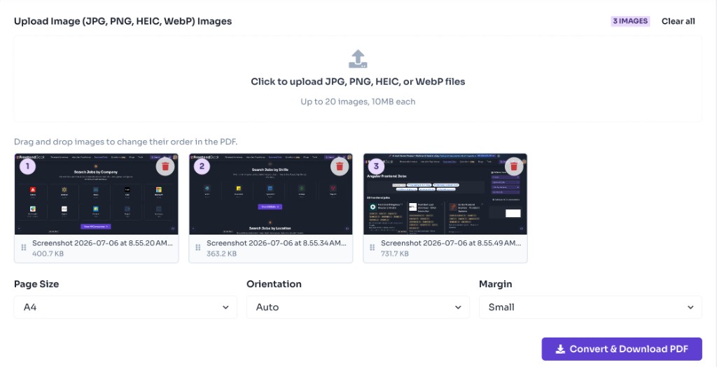 How to Use This Image to PDF Converter? — Upload Image Files — Image to PDF Converter Online - upload JPG, PNG, HEIC, or WebP images and preview selected thumbnails How to Use This Image to PDF Converter? — Upload Image Files — Image to PDF Converter Online - upload JPG, PNG, HEIC, or WebP images and preview selected thumbnails