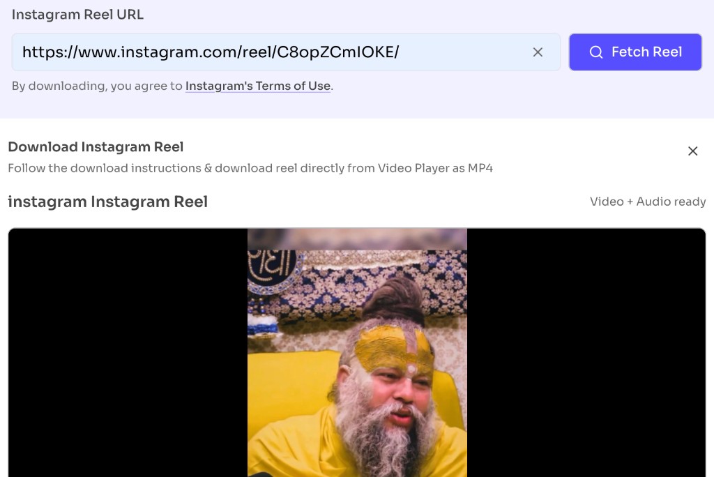 Instagram Post Downloader and Viewer — Fetch the Instagram post — Instagram Post Downloader — paste a post URL and click Fetch Post
