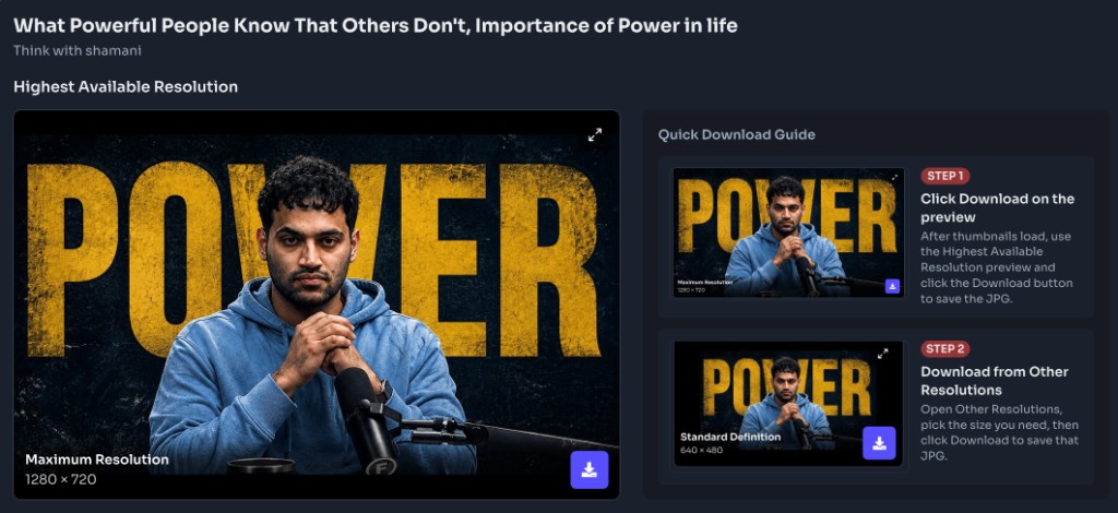 इस YouTube थंबनेल Downloader का उपयोग कैसे करें? — उच्चतम रेज़ॉल्यूशन Download करें — YouTube Thumbnail Downloader - highest resolution preview with Quick Download Guide